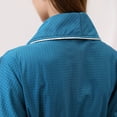 thumbnail image 4 of Defitshape Women's Waffle Robe SPA Long Bathrobe Soft Shawl Collar Knee Length Pockets Long Sleeve Hot Tub Hotel Bath Robe Blue X-Large, 4 of 4