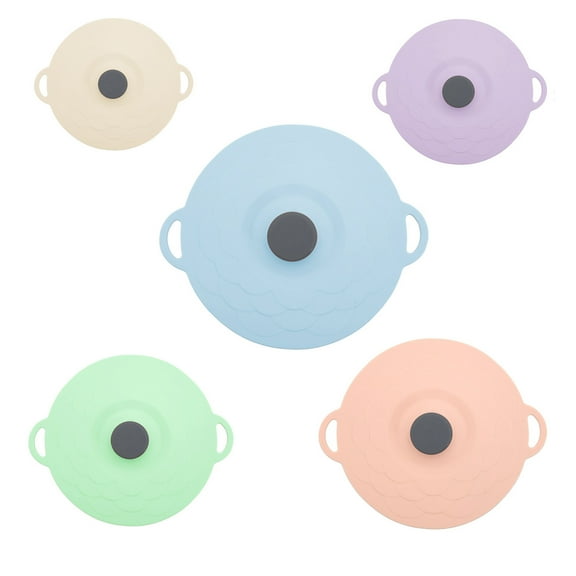 5-Piece Multi-Functional Silicone Pot Lid Set in Vibrant Colors for Kitchen Use