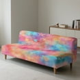 thumbnail image 2 of Xoenoiee Armless Futon Cover Futon Slipcover Couch Cover Futon Sofa Bed Cover Furniture Protector with Elastic Bottom Machine Washable, Colorful Tie-dye Stars, 2 of 8