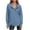 Blue, variant on ZyeKqe Sweatshirts for Women Quarter Button V Neck Long Sleeve Loose Fitted Solid Color Casual Comfy Pullover Tops