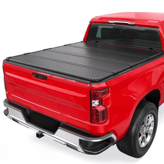 Suitable for 4 Fold 5.8FT Hard Truck Tonneau Cover For 2014-2018 Chevy Silverado GMC Sierra Aluminum Bed-69.3 inch