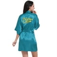 thumbnail image 2 of LYMAYTER S-2XL Womens Fashion Bathrobe Birthday Satin Short Robe New Gold Glitter Kimono Robe, 2 of 7