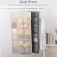 thumbnail image 5 of Hanging Closet Organizer 2-Sided Mesh Pockets Wardrobe Storage Bag Pouch for Underwear Bra Socks, 30 Grid, Beige, 5 of 8