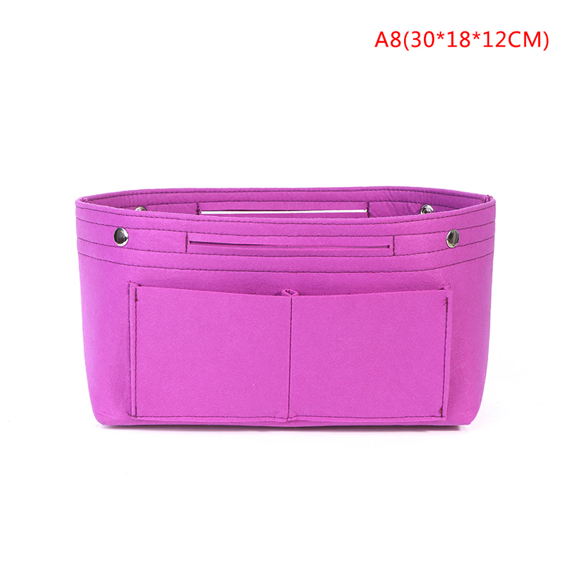 JETTINGBUY Women's Handbag Organizer Bag Purse Insert Bag Felt Multi Pocket Tote Useful Bag