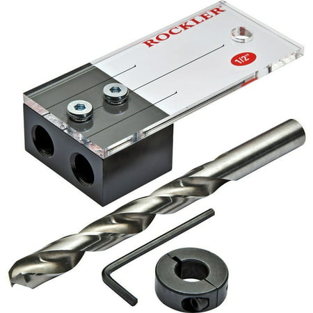 1/2 in Dowel Drilling Jig Kit, Delivers a quick joint setup in just a moment of time By Rockler Ship from