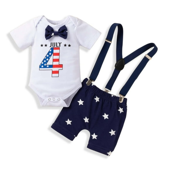 Odeerbi Baby Girls Boys Clothes Baby Outfits Shirts Sets Toddler Kids Independence Day Short Sleeve Top Shorts Set