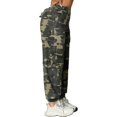 thumbnail image 3 of Women's Camo Cargo Pants High Waist Sweatpants Wide Leg Jogger Pants Work Pants, 3 of 7