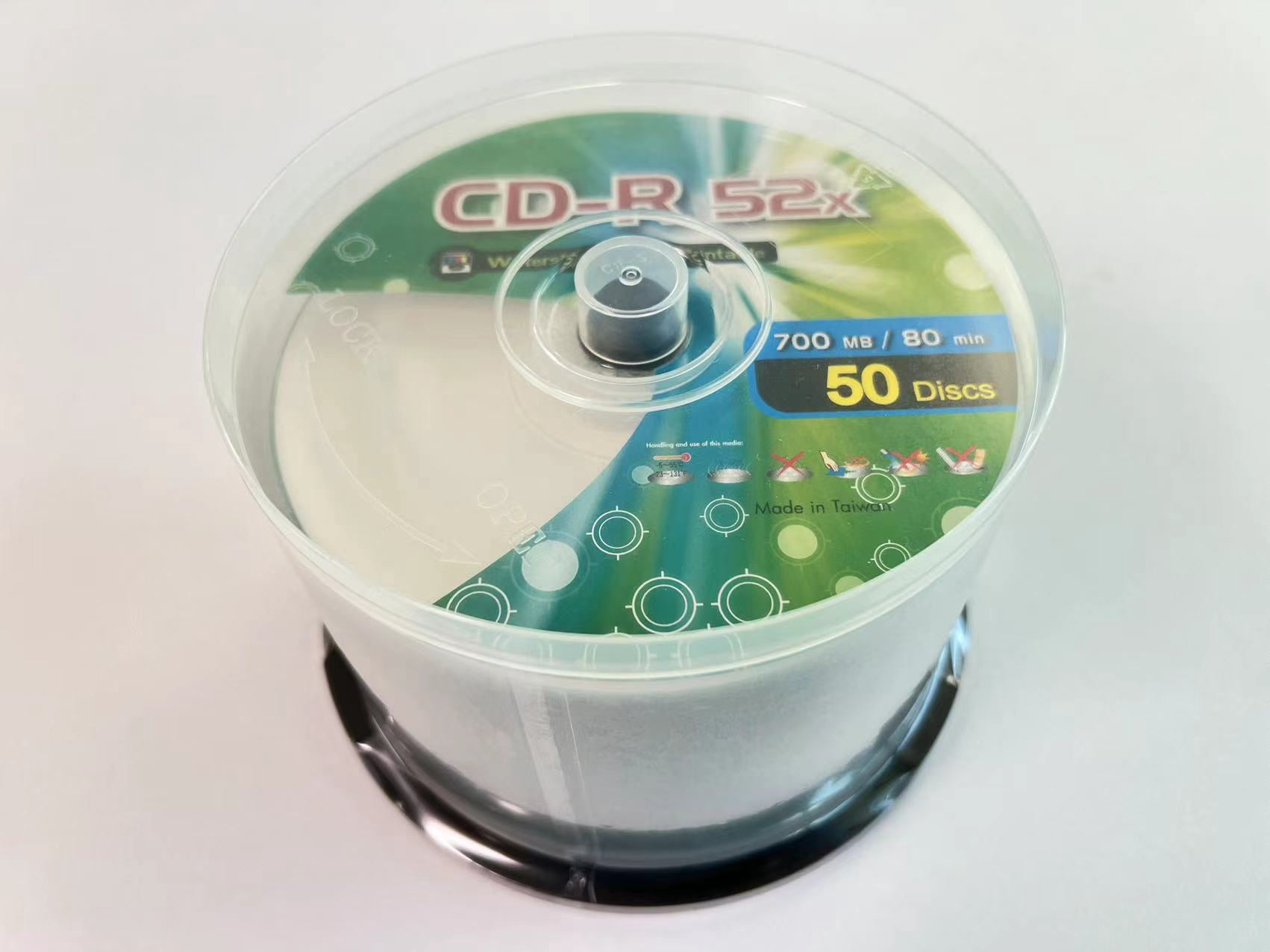 50 PCS Premium CD-R 52X 700MB/80MIN WATERSHIELD INKJET PRINTABLE FREE SHIPPING
