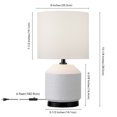 thumbnail image 3 of Henn&Hart 5.5" Matte White/Blackened Bronze Ceramic/Metal/Fabric Mini Lamp, 3 of 7