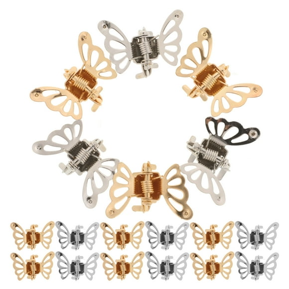 Phenofice 20pcs Butterfly Hairclips Assorted Color Iron Hair Management for Women