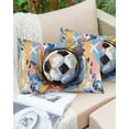 thumbnail image 6 of Sports Football Throw Pillow Cover, Colorful Graffiti Painting Rectangle Decorative Pillow Case Protector Soft Cushion Cover Lumbar Pillowcase for Couch Sofa Bedroom Car Chair Decor 20x26 Inch, 6 of 8