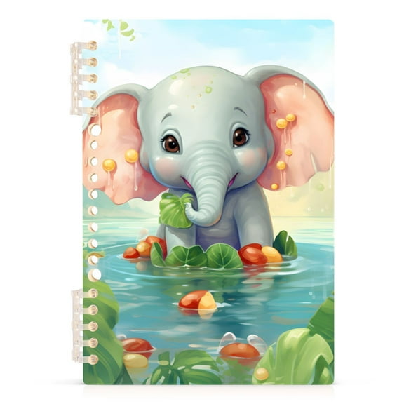 Elephant in Sea Spiral Journal Notebook College Ruled Notebook 8.3" x 5.7" A5 Lined Thick Paper Page