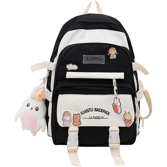 Mochilas Kawaii para niñas para la escuela, mochilas escolares, mochilas informales (negras)