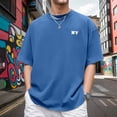 thumbnail image 2 of Men White T Shirt Big and Tall Short Sleeve Big & Tall Summer Tennis Tshirts Casual Stylish Gradient Crew Neck Summer Casual Vacation Basic Shirts for Men, 2 of 5
