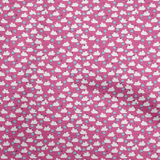 oneOone Silk Tabby Pink Fabric Cloud Craft Projects Decor Fabric Printed By The Yard 42 Inch Wide