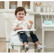 Regalo 2-in-1 Booster Seat and Grow with Me Floor Seat with Removable Feeding Tray, Indoor and Outdoor Activity Chair, Gray