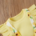 thumbnail image 6 of Izhansean 3PCS Baby Girl Summer Clothes Floral Romper Jumpsuit Shorts Outfits Set Yellow 0-3 Months, 6 of 7