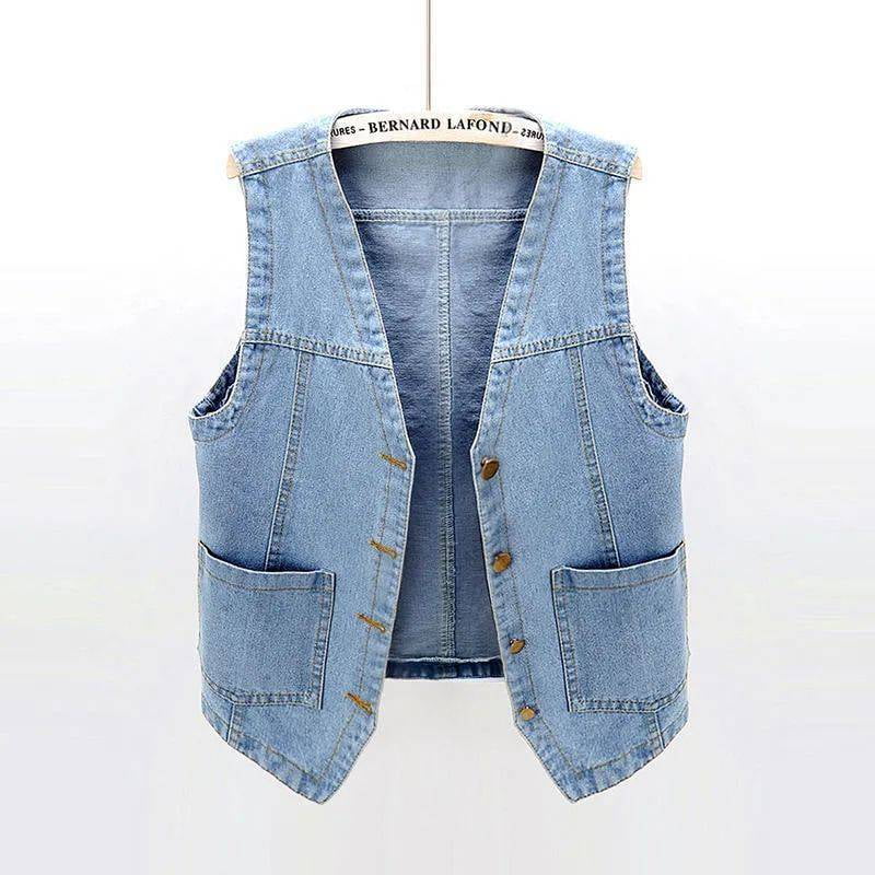 womens denim waistcoat