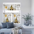 thumbnail image 6 of Kitchen Window Curtains Valance and Tier Set, Farmhouse Yellow Black Gnome Rod Pocket Tier Curtain Valance Set, Spring Bee Daisy Flower Wood Board Light Filtering Cafe Curtains for Bedroom, 6 of 9