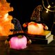 thumbnail image 4 of Adornos navideños de Halloween hechos a mano sueco Santainavian Santa elfo gnomos dientes de vampiro muñecos de peluche mesa decoración del hogar GNOME decoraciones navideñas con luz LED 1 pieza (púrpura) ER, 4 of 5