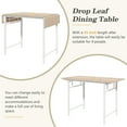 thumbnail image 4 of PAPROOS Dining Table Set for 4, Counter Height Drop Leaf Dining Table and 4 Stools Set, 5 Piece Dinner Table and Chairs Set for Kitchen Dining Room Breakfast Nook, Natural&Black, 4 of 10