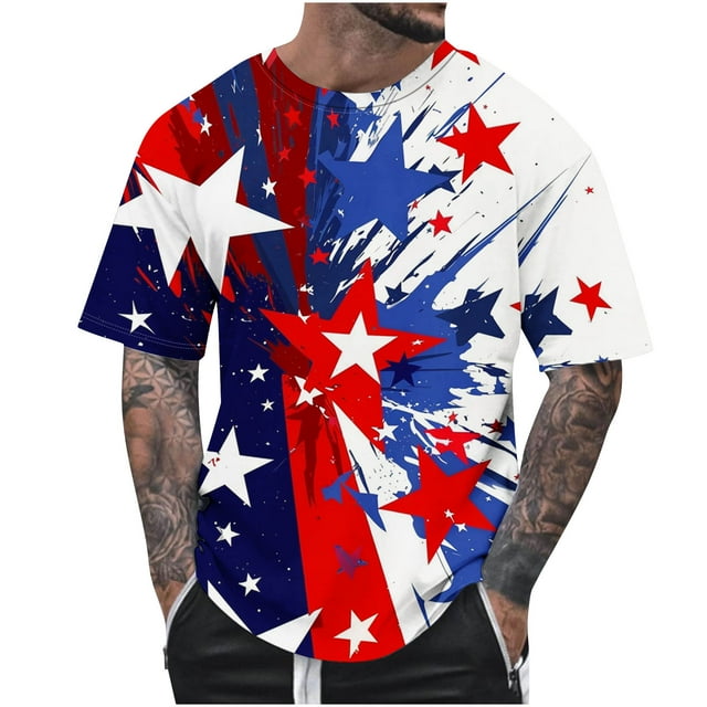 Blusas y camisas de manga corta con cuello en V, moda de verano, camiseta informal de cuello redondo estampada para hombre, top de algodón de imitación para hombre