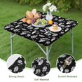 thumbnail image 4 of Black White Gothic Hand Flower Snake Moth Pattern Square Fitted Tablecloth with Elastic Edge,Square Table Cover,Washable Elastic Table Cover for Home Kitchen Party Decor 36"x36", 4 of 6