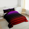 thumbnail image 3 of jejeloiu Abstract Vintage Lines Bedding Comforter Set,Geometric Striped Print Twin Comforter Sets,Red Purple Black Bedding Set For Teens,Breathable Home Decor Reversible,2pcs, 3 of 8