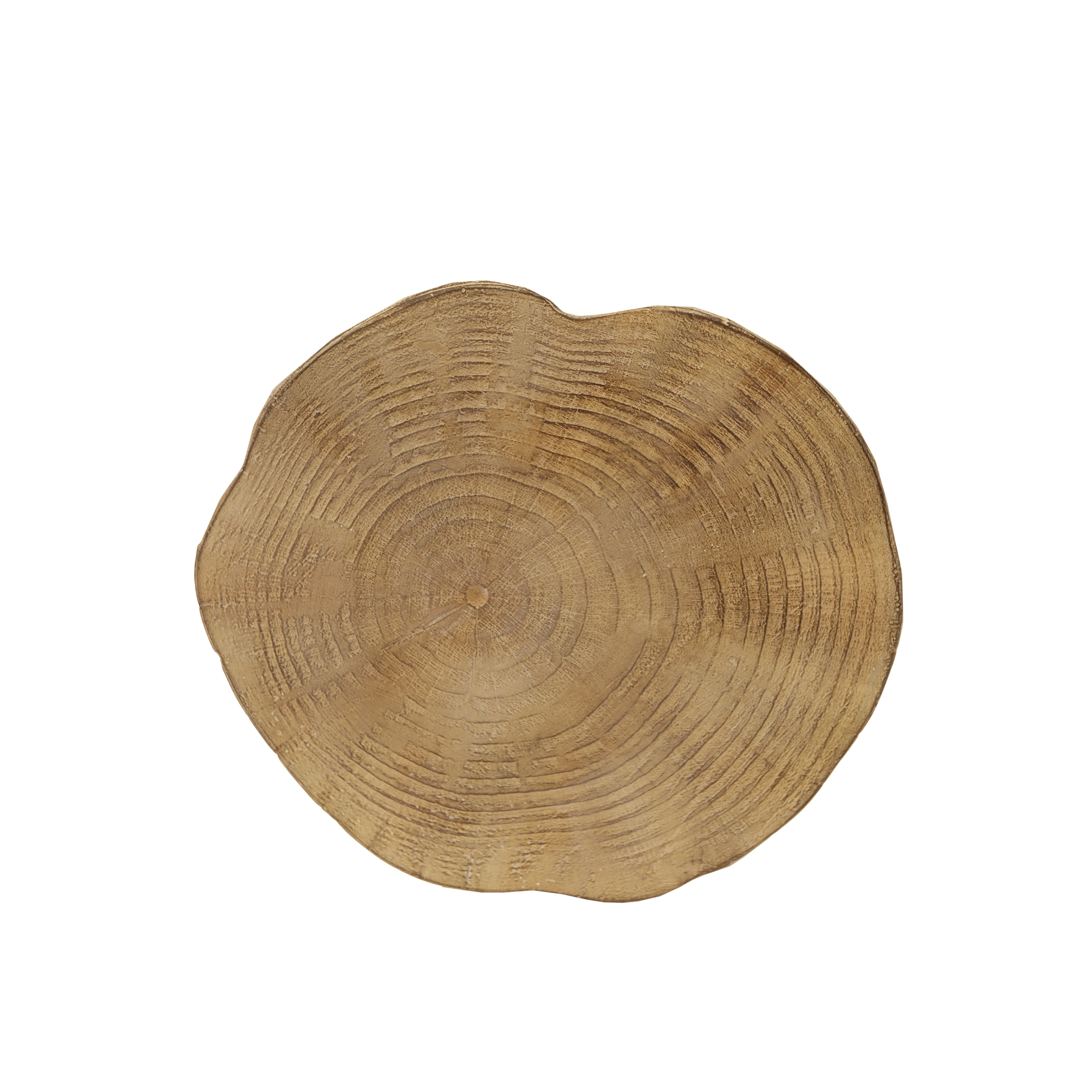 Side Table 14.25 Inch, Outdoor Hand-Painted Wood Stump Table for Patio Garden, Brown