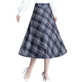 thumbnail image 2 of Antinious Winter Skirts for Women,Skirts for Women Trendy,Womens Plaid Corduroy Skirt Warm High Waist Long Skirt,Blue,L, 2 of 5
