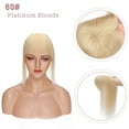 thumbnail image 5 of MY-LADY Hair Toppers for Women Real Human Hair with Bangs 3 Clip In Remy Topper Hairpiece for Thin Hair Natural Looking Hair Extensions 10inch #60 Platinum Blonde, 5 of 8