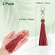 thumbnail image 3 of Uxcell 2-Pack Borlas de Cuero PU de 5.9 Pulgadas Pequeñas para Llaveros Rojo Vino con Anillos para Manualidades de Bricolaje, 3 of 7