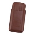 Leather Cigar Case Portable 3 Finger Cigar Humidor Carrying Case with
