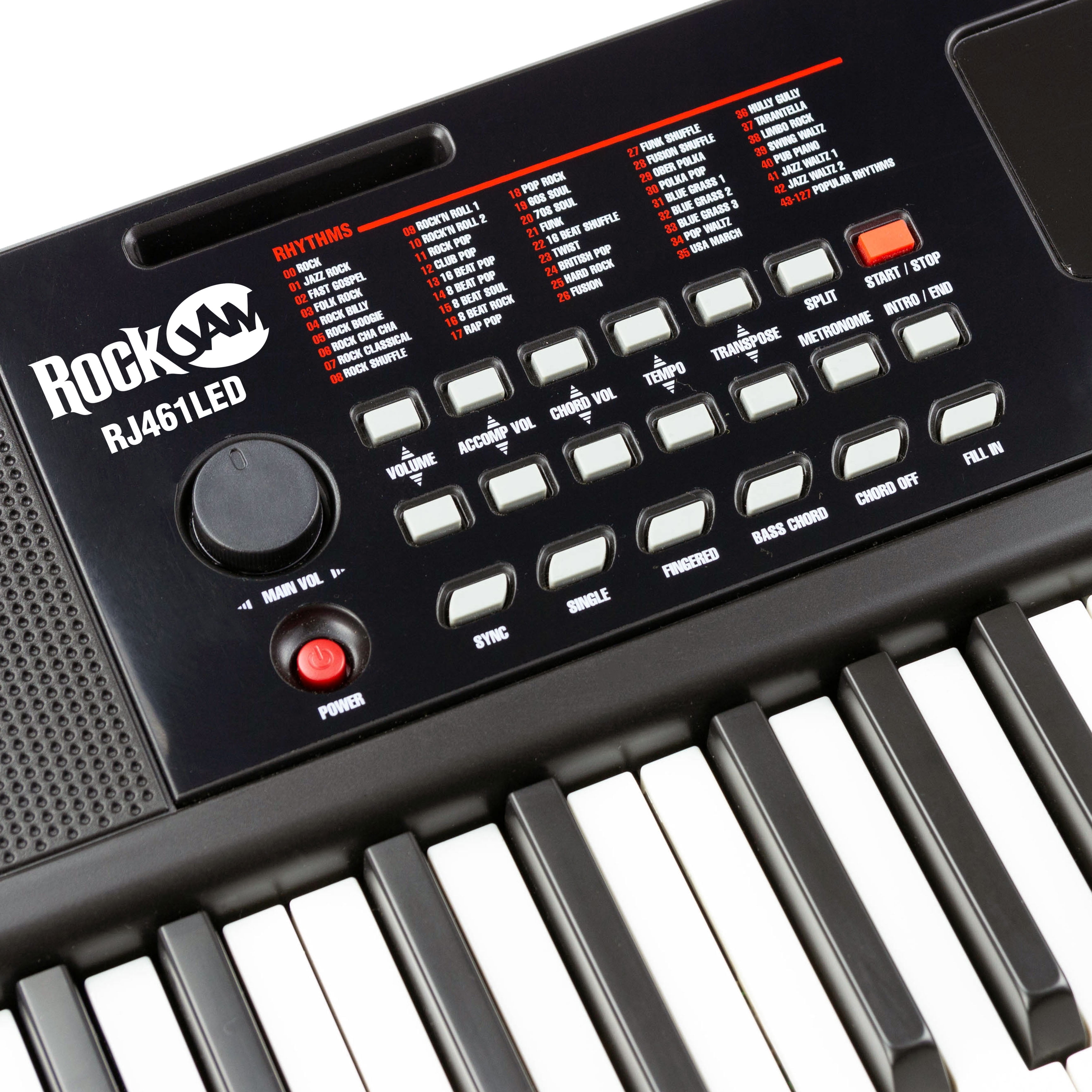 RockJam 461LED Full-Size 61-Key Keyboard Piano for Beginners