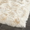 thumbnail image 4 of SAFAVIEH Paris Darwin Plush Polyester Shag Runner Rug, Ivory, 2'3" x 8', 4 of 6