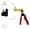 Red, variant on LeLuv Ultima Penis Pump, Brass w/ Red Handle, Silicone Grip, Clear Hose | 12" x 2.125" Vibrating Cylinder Cylinder