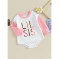 thumbnail image 3 of Big Sister Little Sister Matching Outfit Sweatshirt Romper Long Sleeve Pullover Shirt Tops Sibling Fall Clothes, 3 of 8