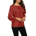 thumbnail image 4 of Dyfzdhu Long Sleeve Shirts For Women Long Sleeve T Shirts Spring Fashion Crew Neck Shinny Sequin Pullover Tops Plus Size Loose Fit Glitter Shirts Womens Blouses, 4 of 7