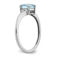 thumbnail image 2 of Auriga Fine Jewelry 925 Sterling Silver Rh-plated Aquamarine and Diamond Ring for Women Size 7, 2 of 6