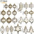 thumbnail image 3 of Sea Team 77-Pack Assorted Shatterproof Christmas Balls Christmas Ornaments Set Decorative Baubles Pendants with Reusable Hand-held Gift Package for Xmas Tree (Gold), 3 of 8