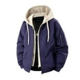 thumbnail image 2 of Ceisia Lightweight Windproof Men's Loose Fit Fake Two-Piece Spliced Hooded Bomber Jacket Gift, 2 of 3
