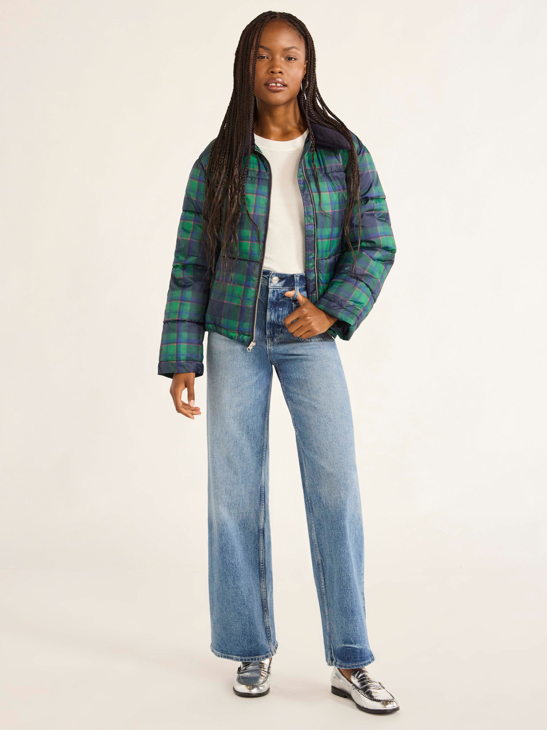 Free Assembly Women's and Women's Plus Short Puffer Jacket, Sizes XS-4X