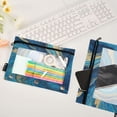 thumbnail image 6 of 2 Pack Flip Folders with Clear PVC Window Binder Pouches 3-Ring Binder Organizer for Office & Home Blue and Gold Ocean, 6 of 6
