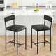 thumbnail image 1 of Juego de 2 Taburetes de Barra Rústicos - Taburetes Altos de 94 cm con Asiento, Respaldo y Reposapiés en Piel Sintética - Patas de Metal, Fácil Montaje - Negro, 1 of 8
