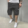 thumbnail image 5 of Homeyce Men's Twill Elastic Cargo Shorts Below Knee Elastic Waist Shorts with Multi-Pockets Big and Tall 3/4 Pants Casual Hiking Relaxed Fit Hiking Half Pants,Gray S, 5 of 6