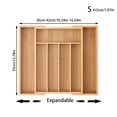 thumbnail image 2 of Organizador de cubiertos, cajón de cocina, extensible, de bambú, para utensilios de cocina, dormitorio y oficina., 2 of 5