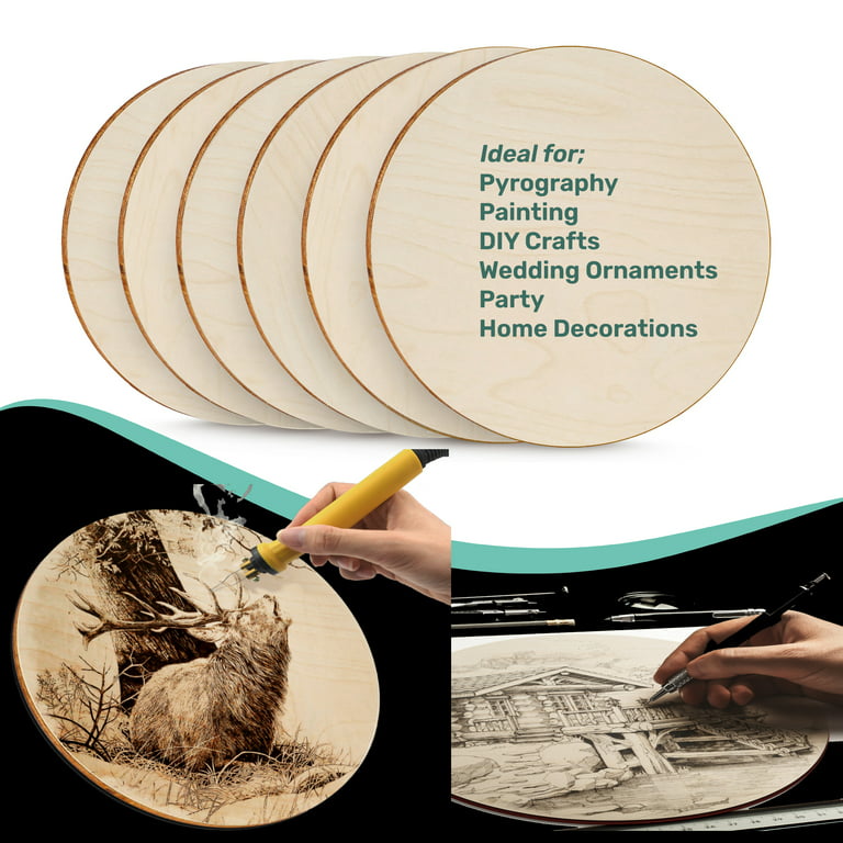 10 Inch Wooden Circles for Crafts, Unfinished Rounds for Wood Burning, DIY  Signs, Painting, Decorations, 10 Pack