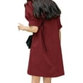 thumbnail image 7 of ZANZEA Womens Dresses Short Sleeves Solid Color Lapel Neck Casual Pullover Dress, 7 of 7