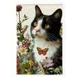 thumbnail image 2 of Heduofu Spring Cat Garden Flag Floral Tuxedo Cat Garden Flags for Outside Summer Flower Outdoor Flag Small Farmhouse Welcome Yard Flag White, 2 of 6