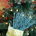 thumbnail image 5 of 10 Pack Artificial Christmas Glitter Berry Stems, Christmas Tree Picks 17in Glittery Twigs Branches Decorative Bead Sticks for Christmas Tree Decorations Wreath Vase Holiday Decor (Lake blue), 5 of 8